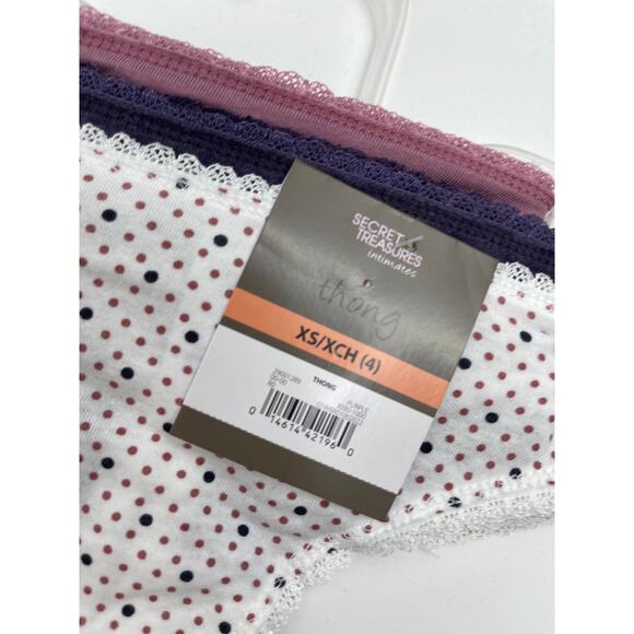 Secret Treasures Womens 3 Pack Thong Underwear Panties New Size XS 4 - Picture 4 of 8